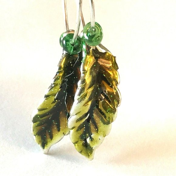 Leaf Earrings Fall Thanksgiving Autumn Tree Leaves Halloween Harvest Plated - Picture 2 of 9